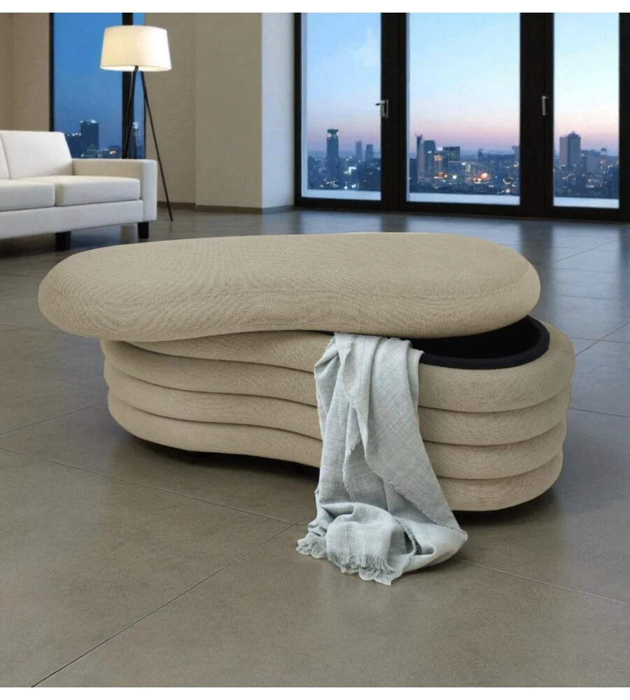 Panca contenitore bellahome "goccia" beige 106x43x42 cm