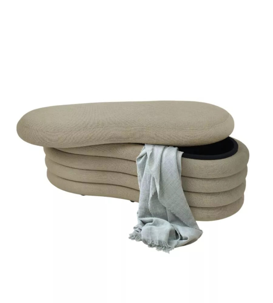 Panca contenitore bellahome "goccia" beige 106x43x42 cm
