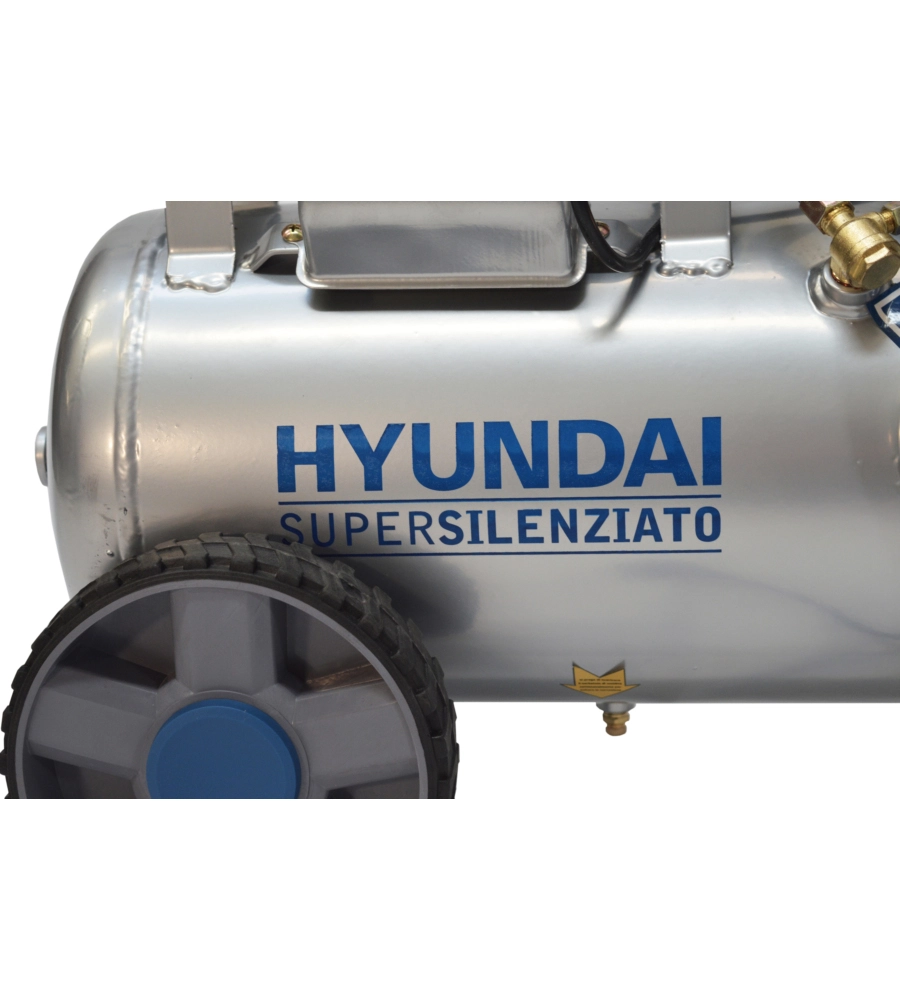 Outlet - usato per prova - compressore d'aria super silenziato hyundai - 59 db 24 litri cofanato