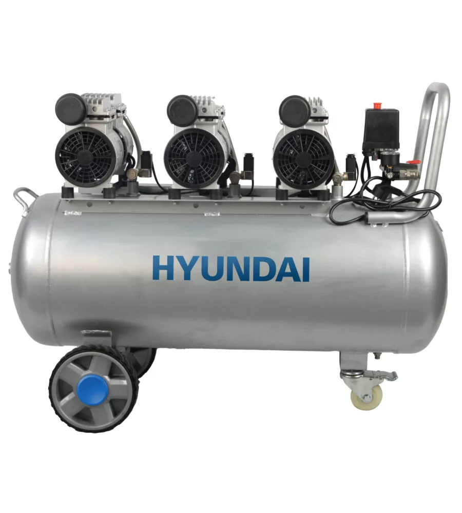 Outlet - usato per prova - compressore aria silenziato hyundai 100l 3hp - cod. 65704
