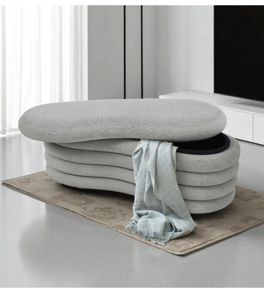 Panca contenitore bellahome "goccia" grigio 106x43x42 cm