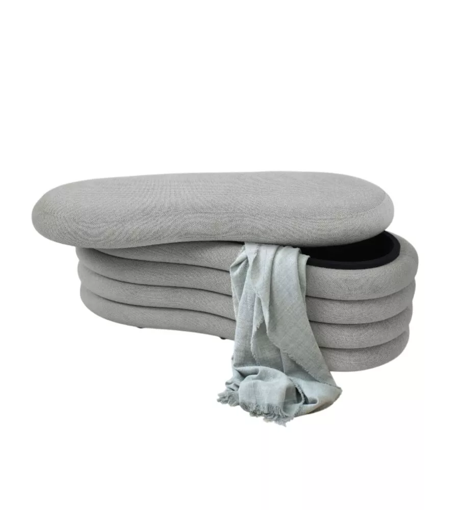 Panca contenitore bellahome "goccia" grigio 106x43x42 cm