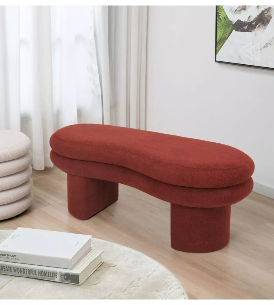 Panca bellahome "onda" mattone 106x43x43 cm