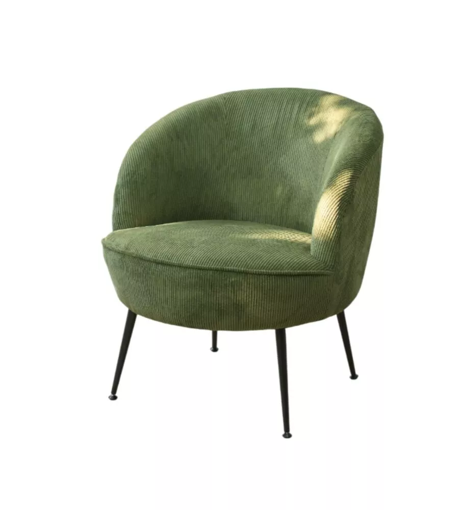Poltrona "nora" in velluto a coste salvia 63x71x71 cm