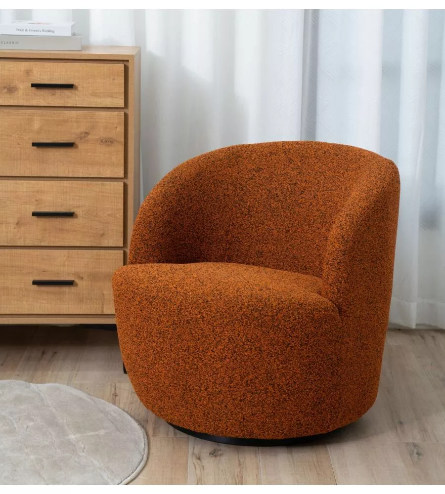 Poltrona girevole bellahome "aura" mattone 65x77x69 cm