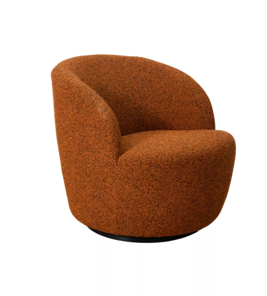 Poltrona girevole bellahome "aura" mattone 65x77x69 cm