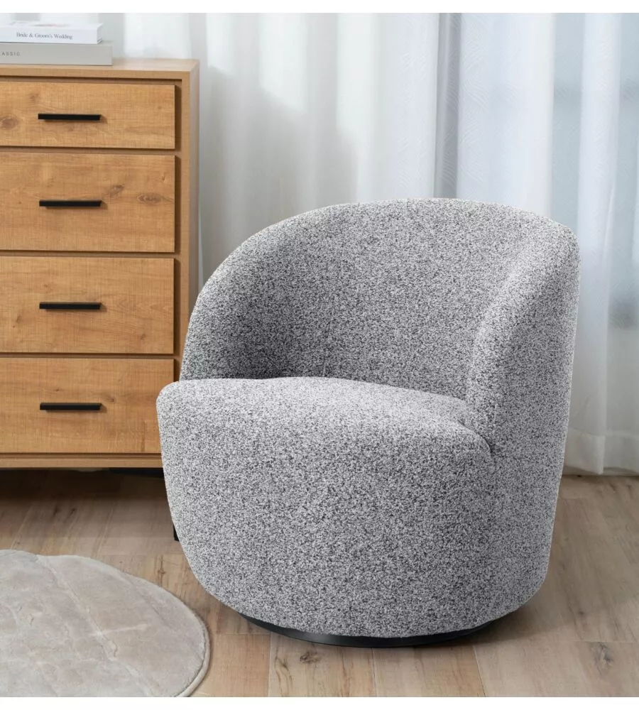 Poltrona girevole bellahome "aura" grigio 65x77x69 cm