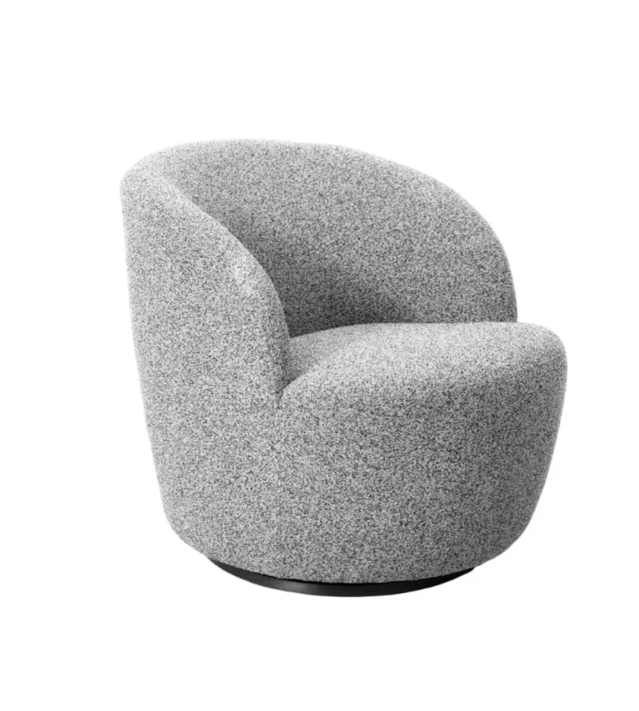 Poltrona girevole bellahome "aura" grigio 65x77x69 cm