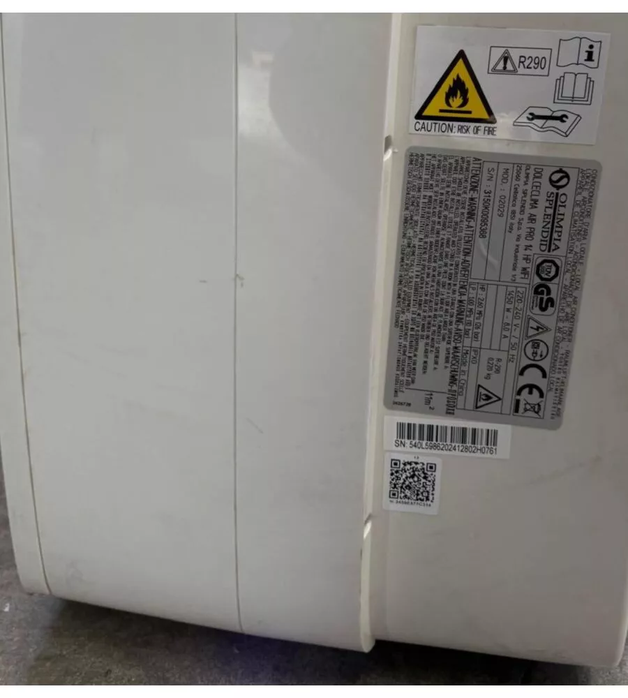 Outlet - difetti estetici - climatizzatore portatile caldo freddo olimpia splendid "dolceclima air pro 14 hp wifi" 14000 btu