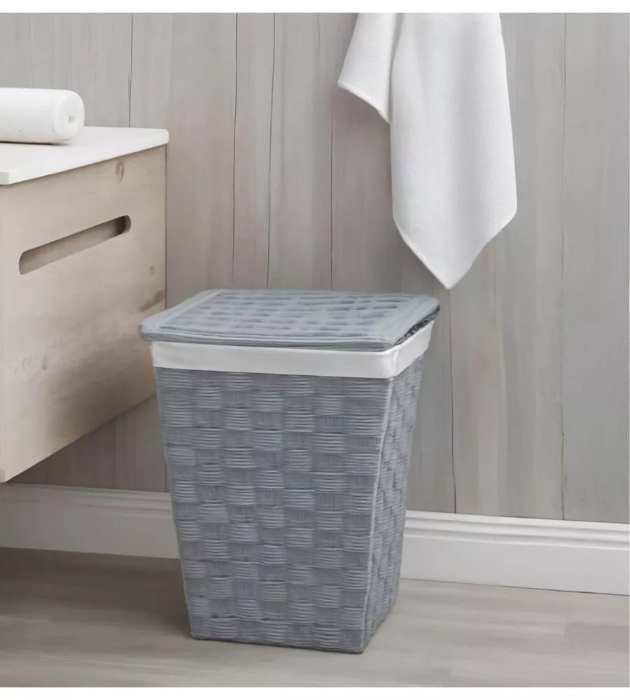 Portabiancheria easy system "grande" in tnt grigio 42,5x42,5x62 cm
