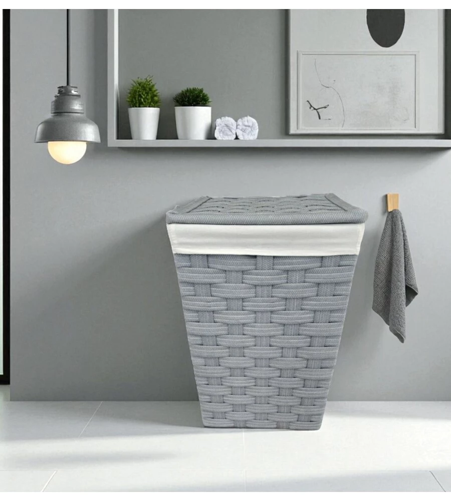Portabiancheria easy system "medio" in tnt grigio 38,5x38,5x57,5 cm