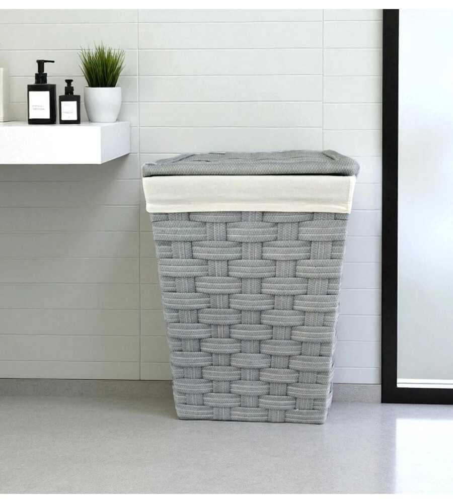 Portabiancheria easy system "piccolo" in tnt grigio 34,5x34,5x49,5 cm
