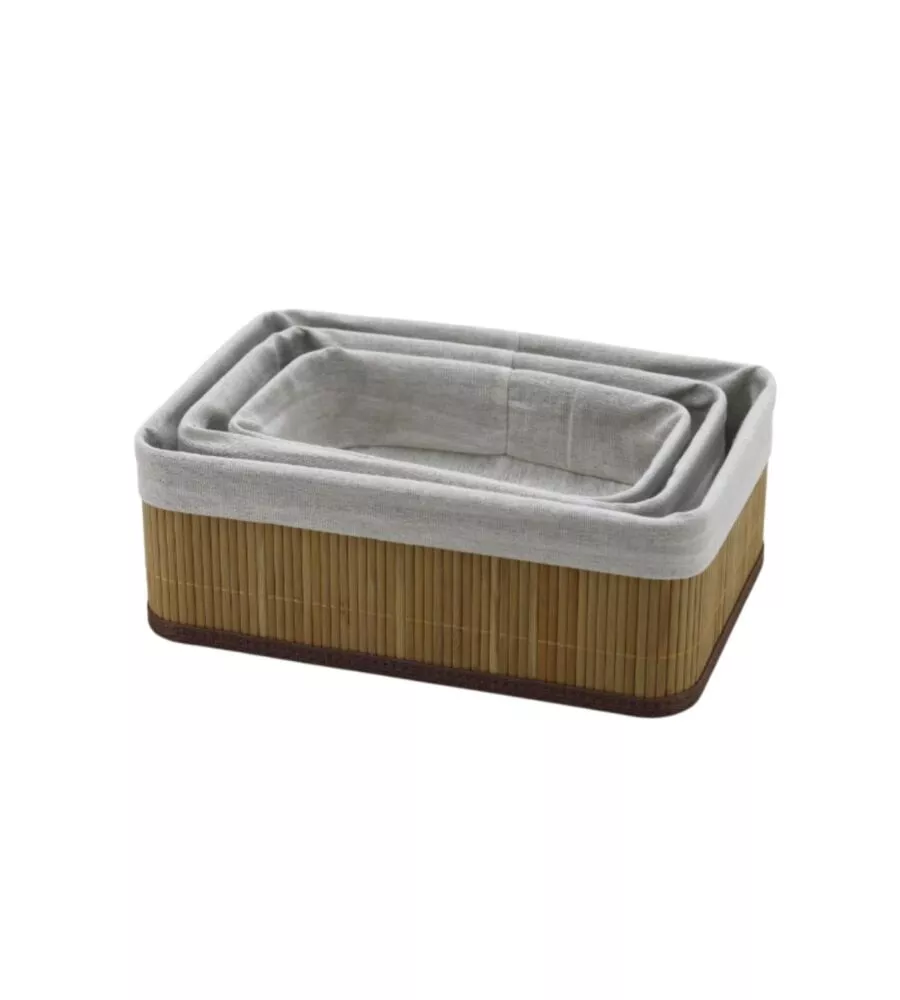 Set 3 cestini in bambÙ easy system naturale