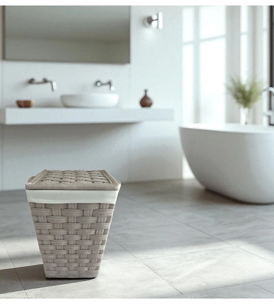 Portabiancheria easy system "piccolo" beige in tnt 34,5x34,5x49,5 cm