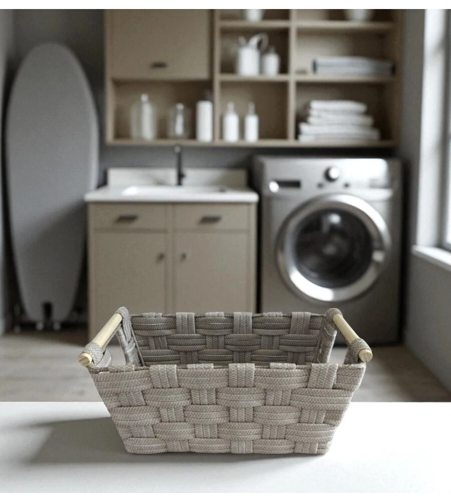 Cestino in tnt easysystem "piccolo" beige 37,5x23,5x16,5 cm