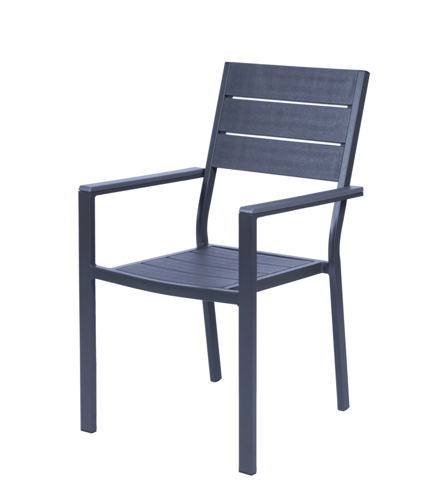 Set da giardino essenza "sven" antracite 6 sedute e tavolo