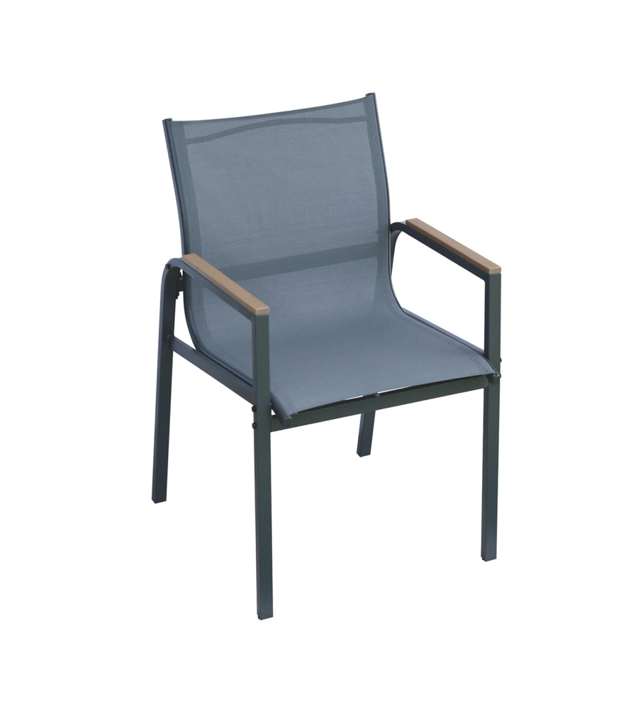 Set da giardino solaria "tarquinia" antracite in ferro e vetroceramica 4 sedute e tavolo