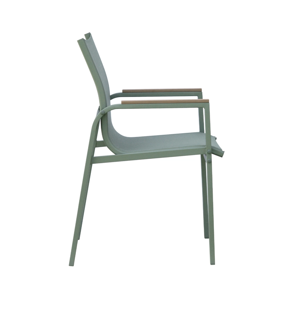 Set da giardino solaria "tarquinia" verde in ferro e vetroceramica 4 sedute e tavolo