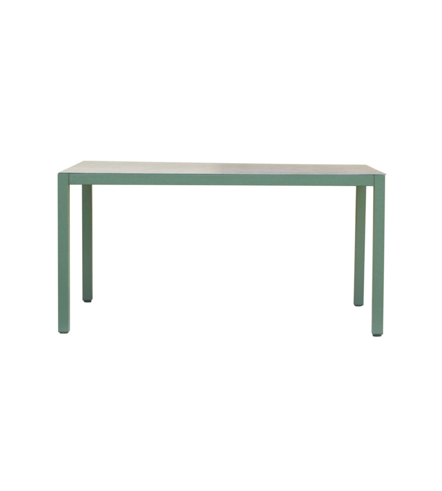 Set da giardino solaria "tarquinia" verde in ferro e vetroceramica 4 sedute e tavolo