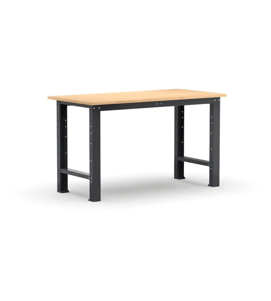 Banco da lavoro garage fisso fami "linea 391" in legno di faggio e lamiera grigio antracite 102,4x75x87,7 cm