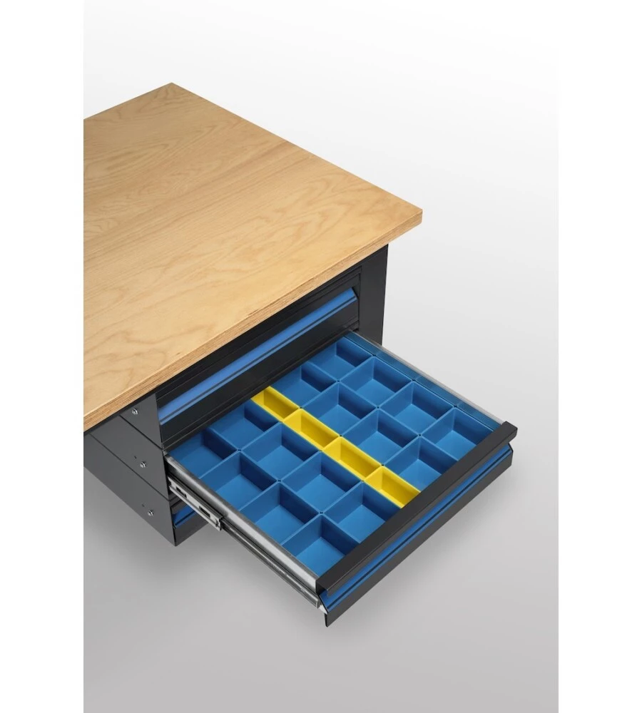 Banco da lavoro garage fisso fami "linea 391" in legno di faggio e lamiera grigio antracite 102,4x75x87,7 cm