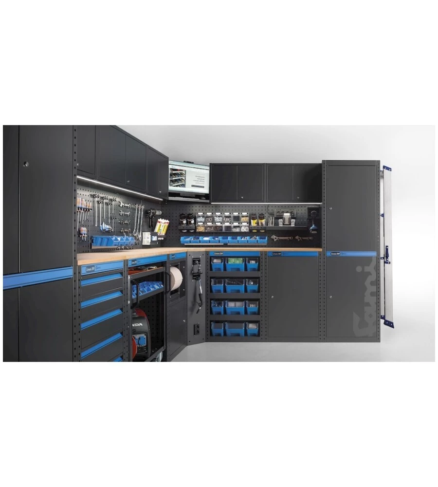 Moduli per garage fami "linea 391" angolare in lamiera antracite 368,8+247,2x49,5x190 cm