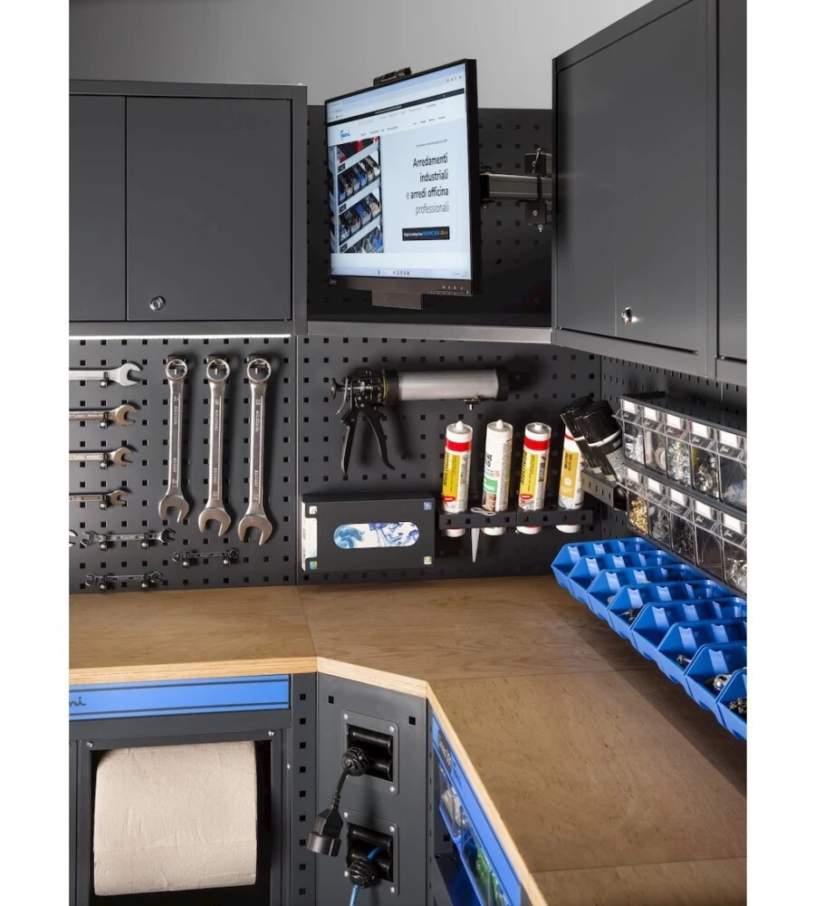 Moduli per garage fami "linea 391" angolare in lamiera antracite 368,8+247,2x49,5x190 cm