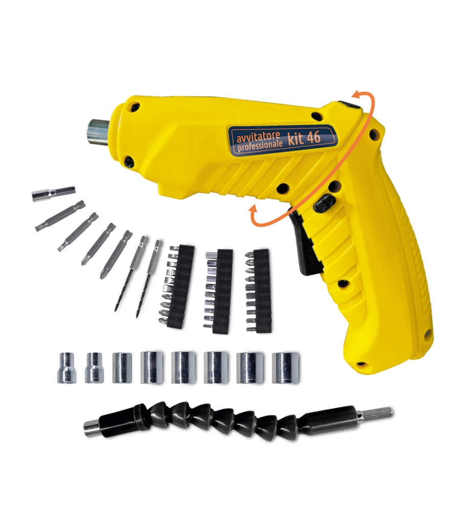 Avvitatore a batteria "professional" con valigetta e kit 46 accessori