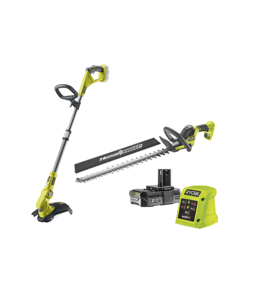 Kit tagliasiepi + tagliabordi ryobi ry18lt18hta-120 18v 2ah