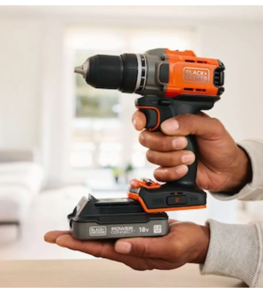 Kit trapano avvitatore a batteria black+decker "bcd383d2xk-qw" batteria inclusa 18v