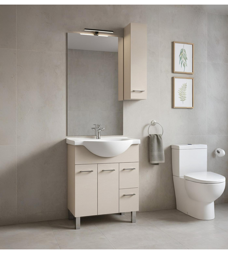 Mobile bagno "gaia" olmo bianco 81x34x87 cm