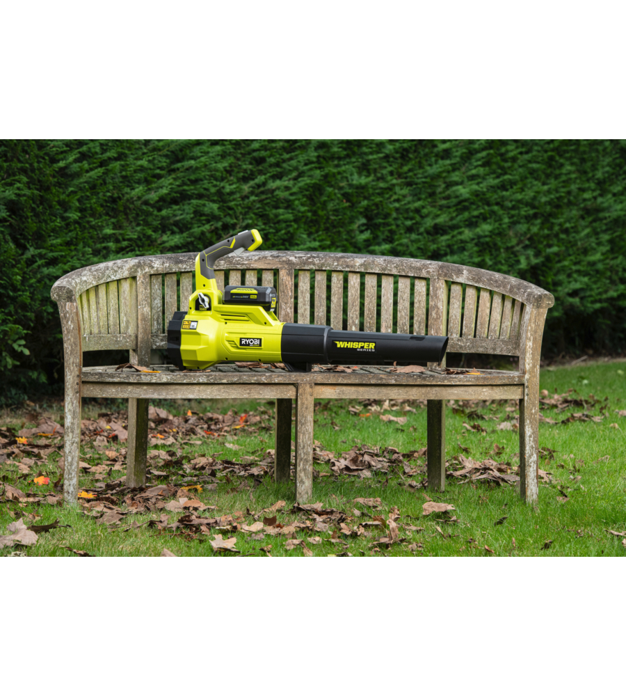 Soffiatore a batteria con turbine jet ryobi "ry36blxa-140p" batterie incluse 2x4ah 36v