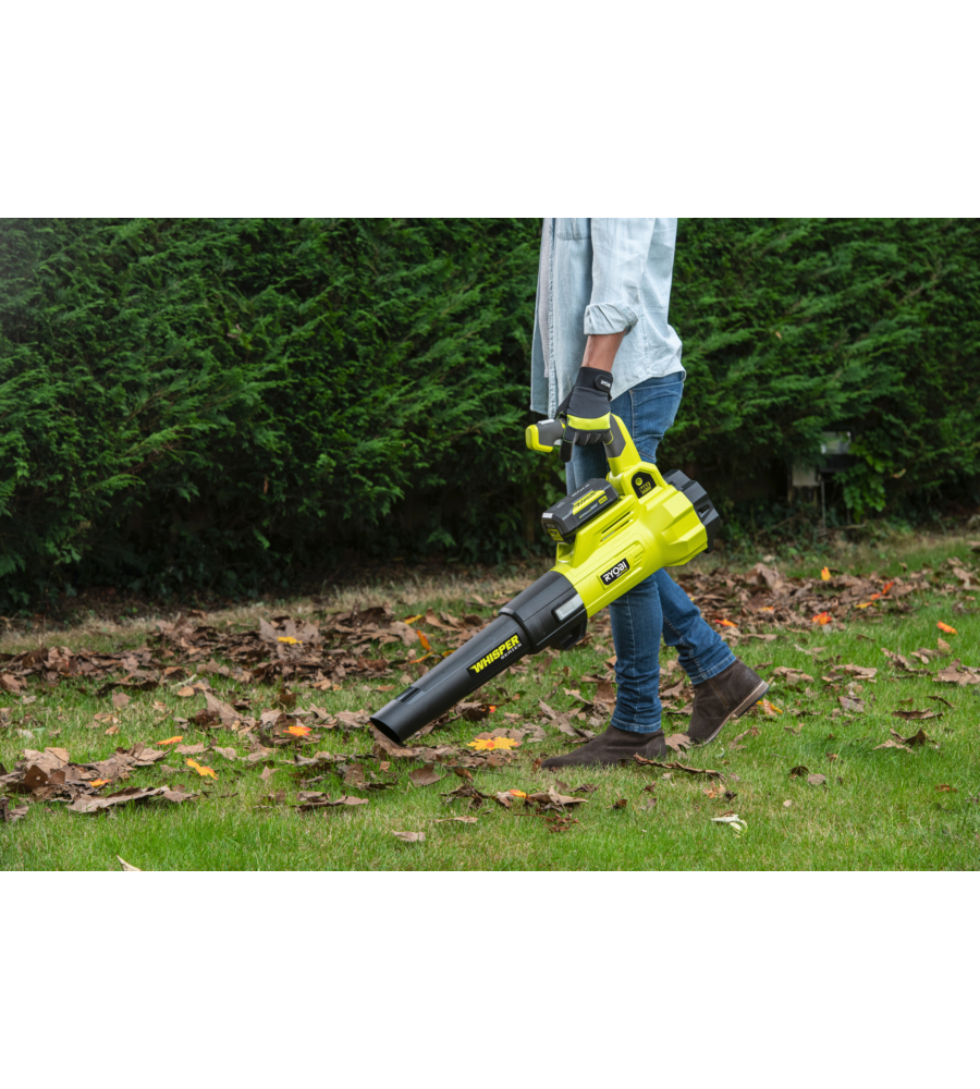 Soffiatore a batteria con turbine jet ryobi "ry36blxa-140p" batterie incluse 2x4ah 36v