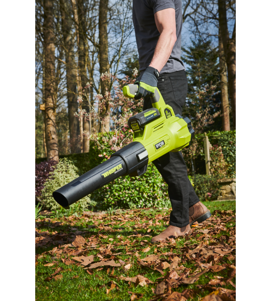 Soffiatore a batteria con turbine jet ryobi "ry36blxa-140p" batterie incluse 2x4ah 36v