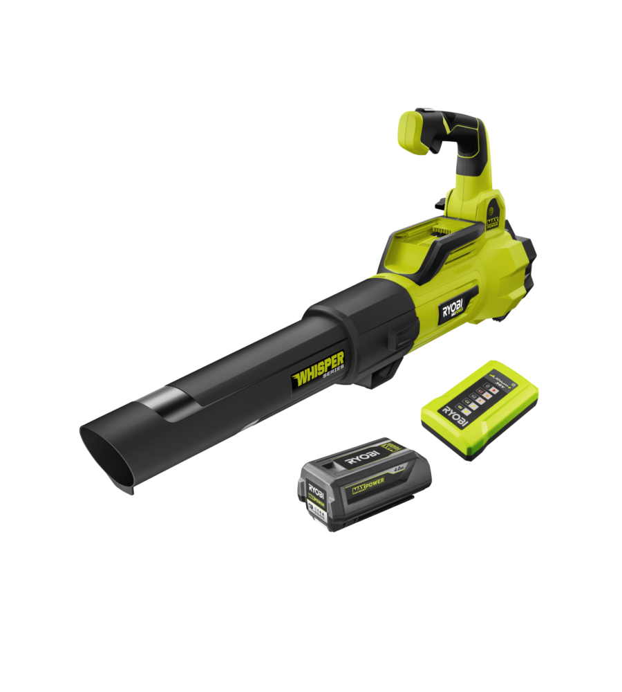 Soffiatore a batteria con turbine jet ryobi "ry36blxa-140p" batterie incluse 2x4ah 36v