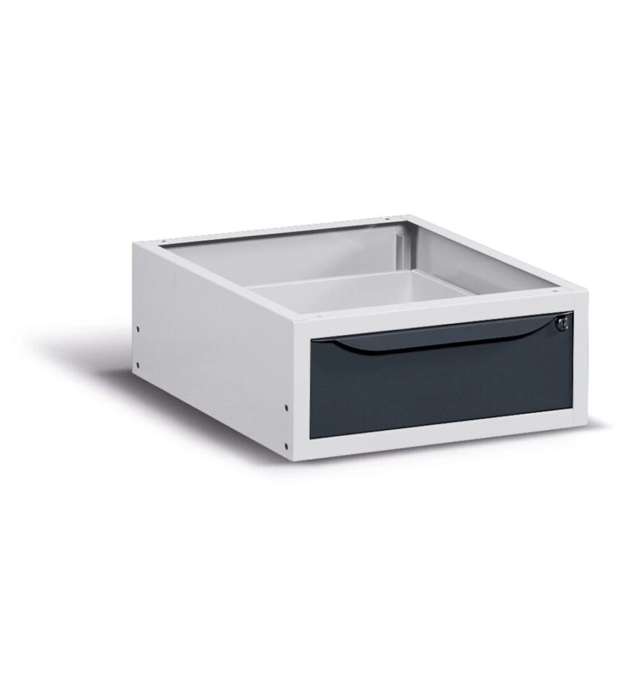 Cassettiera 1 cassetto fami per banco da lavoro e carrelli minuteria in acciaio grigio 50x63x21 cm