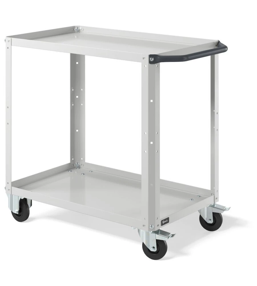 Carrello da officina fami "clever small" con due ripiani in lamiera grigio 90,8x51,5x81,9 cm