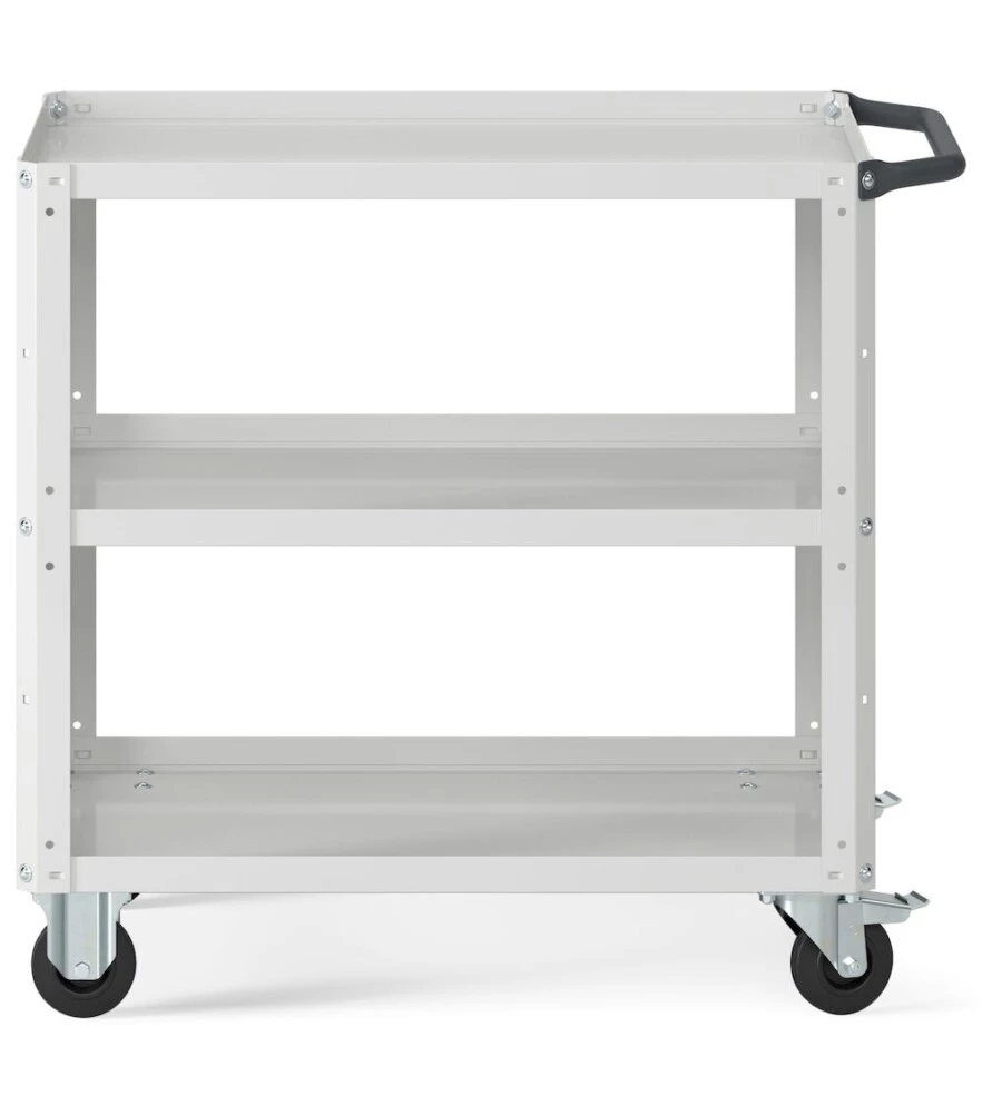 Carrello da officina fami "clever small" con tre ripiani in acciaio grigio 90,8x51,5x81,9 cm