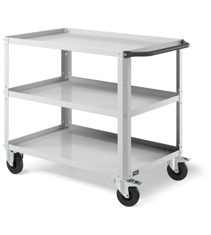 Carrello da officina fami "clever large" con tre ripiani in acciaio grigio 102,8x61,5x84,6 cm