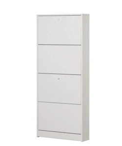 Scarpiera bianca con 4 ante, 62x148x18 cm