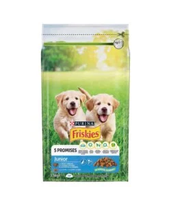 Crocchette per cani purina friskies "junior" cuccioli di tutte le taglie con pollo e verdure 1,5 kg