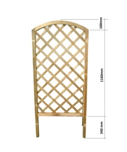 Griglia da esterno diagonale ad arco in legno di pino 72x4,5x160 cm
