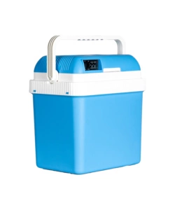 Frigo portatile elettrico da campeggio easy system blu con adattatore 24 lt