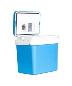 Frigo portatile elettrico da campeggio easy system blu con adattatore 24 lt