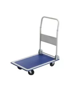 Carrello pieghevole con pianale e ruote piroettanti intercambiabili, 150 kg di portata