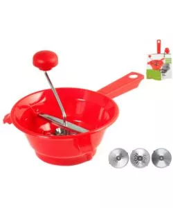 Passaverdure con 3 accessori rosso