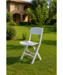 Sedia da esterno pieghevole "mistral" in polipropilene bianco 39x47x81 cm