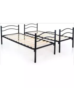 Letto a castello smontabile in metallo nero 203x145,5x83 cm