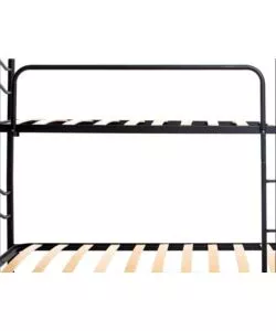 Letto a castello smontabile in metallo nero 203x145,5x83 cm