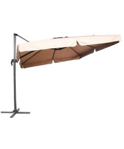 OMBRELLONE  DECENTRATO RETTANGOLARE 'TOP GUN' CON BASE INCLUSA - COLORE ECRU